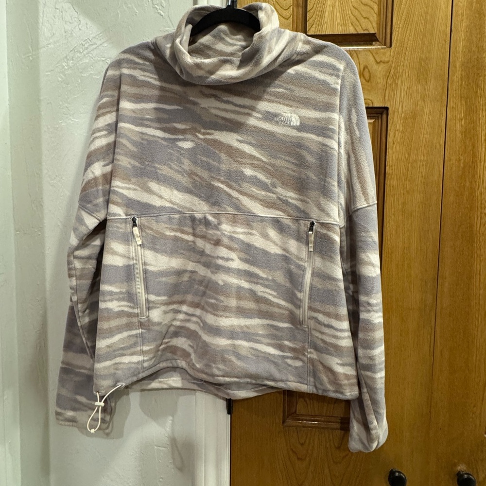 The North Face Fleece Jacket with cowl neck. Size L.